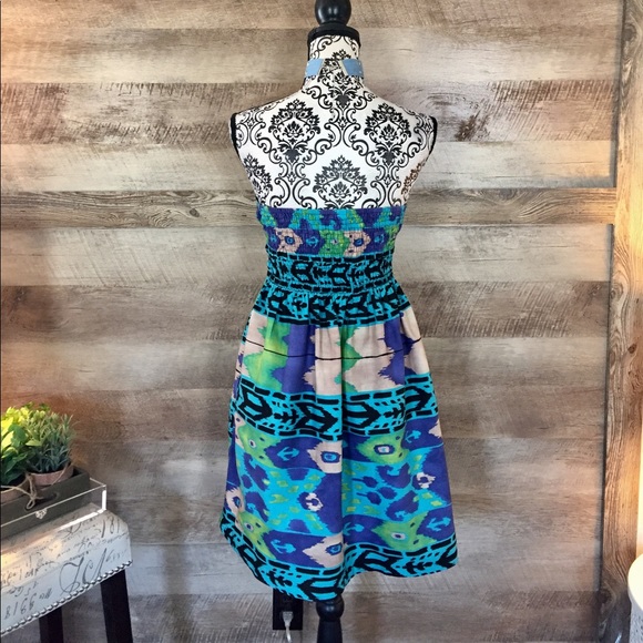 100% Cotton Strapless Navajo Summer Dress - Picture 4 of 5